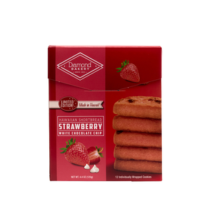 Hawaiian Shortbread Cookies, Strawberry w/ White Chocolate (4.4oz)